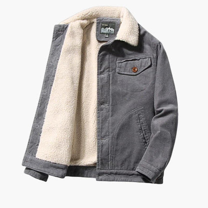 Warm Sherpa Lined Men's Button Jacket