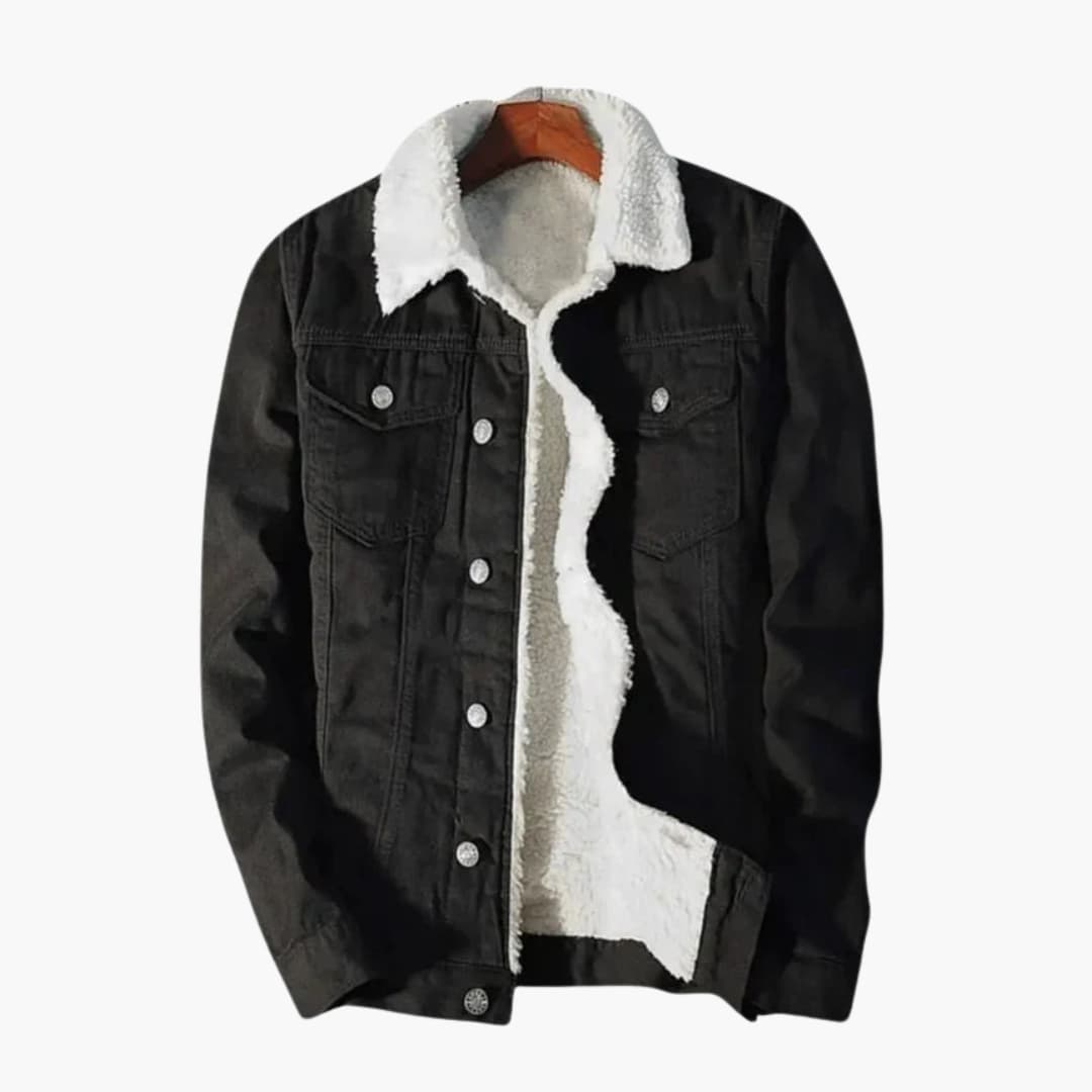 Warm Fleece Lined Denim Jacket for Men