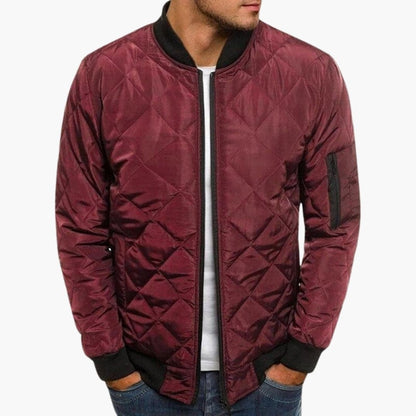 Men's Heavy Duty Quilted Bomber Jacket with Zip Pockets - Olytrend