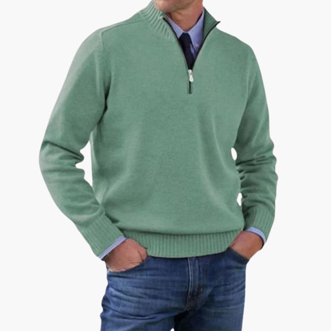 Men's Classic Crew Neck Ribbed Sweater
