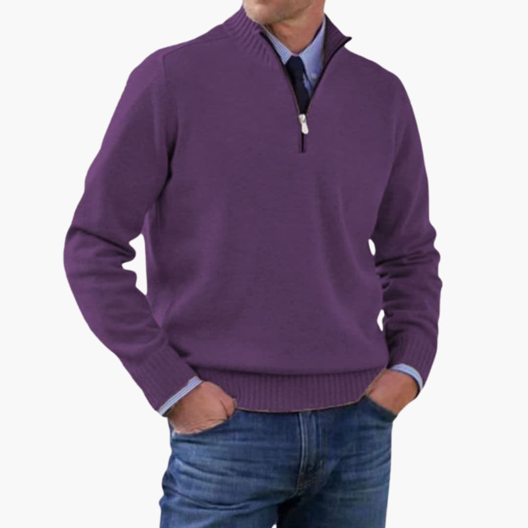 Men's Classic Crew Neck Ribbed Sweater