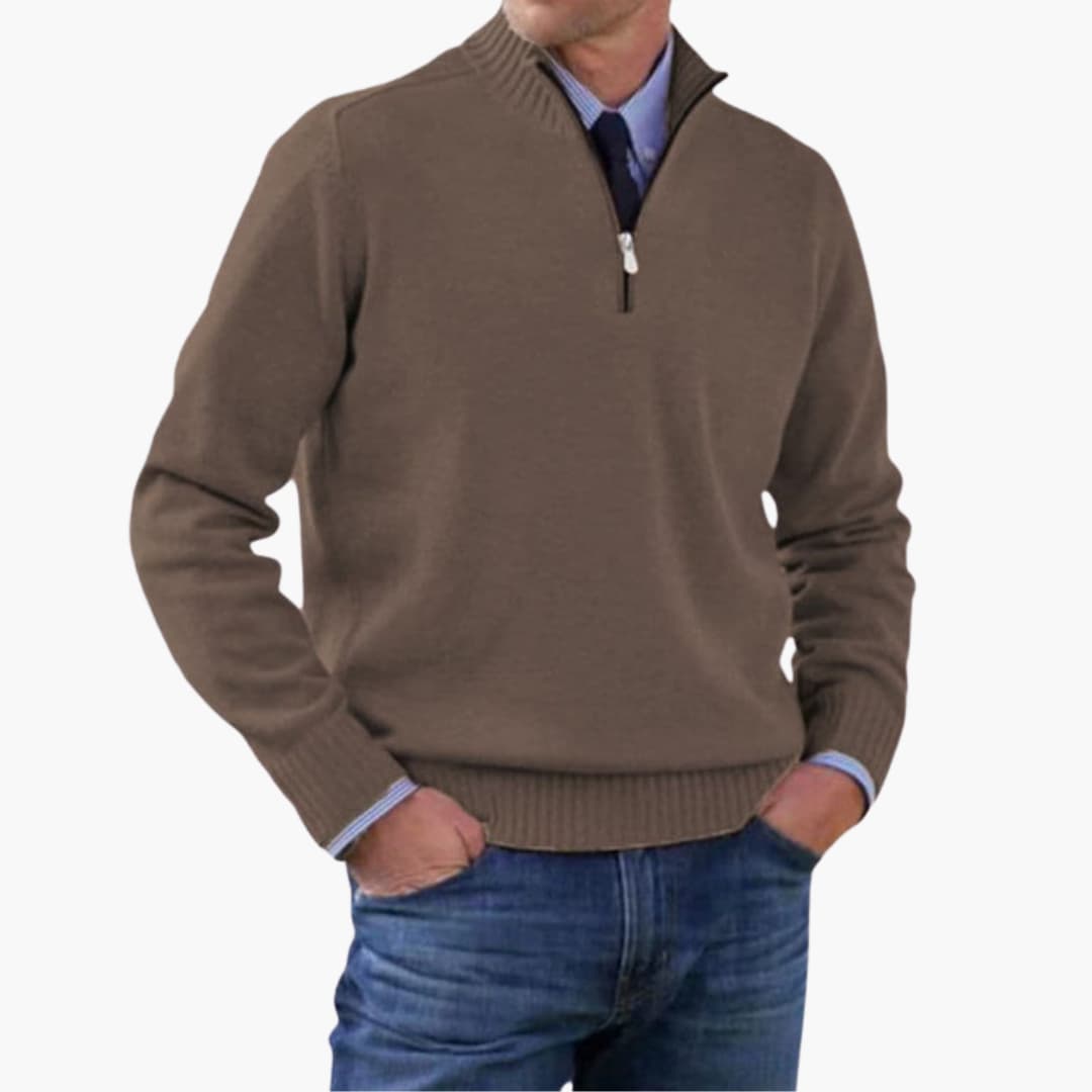 Men's Classic Crew Neck Ribbed Sweater