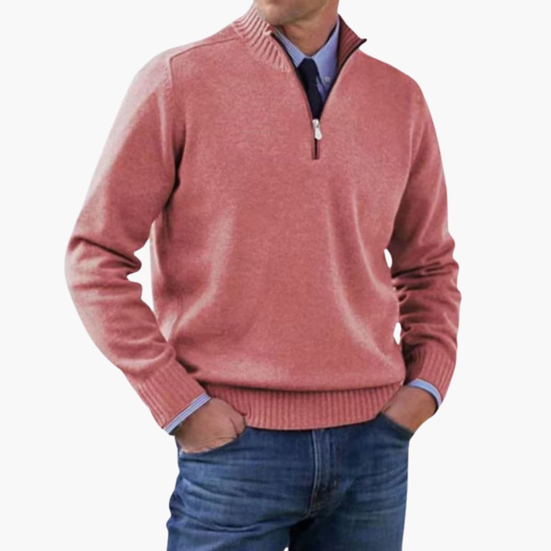 Men's Classic Crew Neck Ribbed Sweater