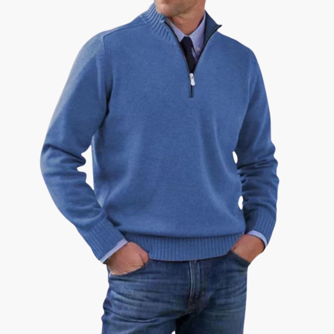 Men's Classic Crew Neck Ribbed Sweater