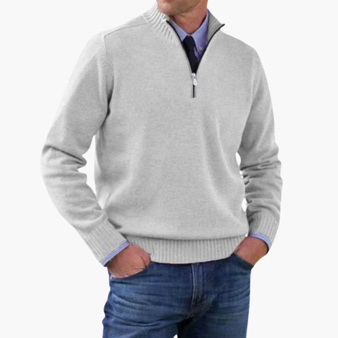 Men's Classic Crew Neck Ribbed Sweater