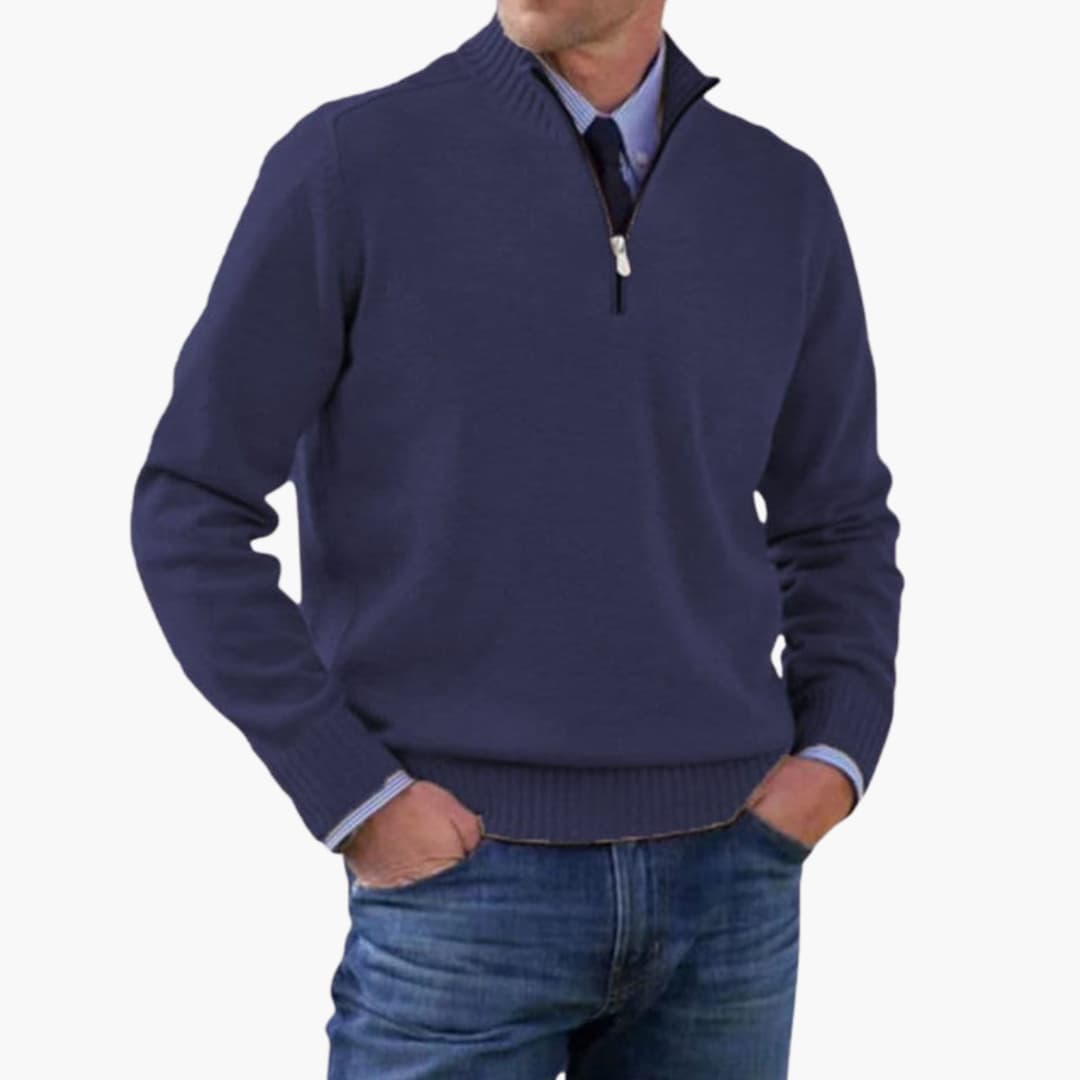 Men's Classic Crew Neck Ribbed Sweater