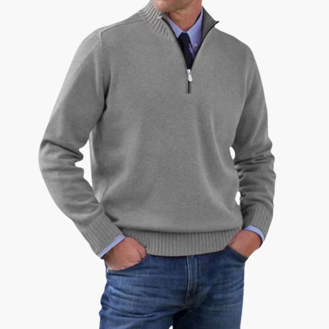 Men's Classic Crew Neck Ribbed Sweater