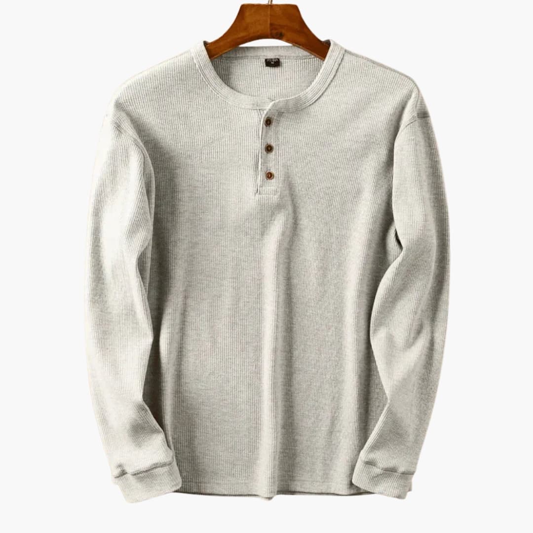 Classic Fit Men's Long Sleeve Henley Shirt