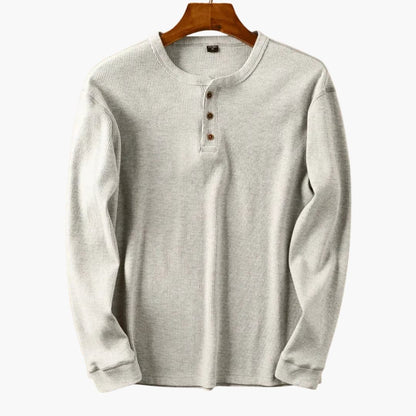 Classic Fit Men's Long Sleeve Henley Shirt