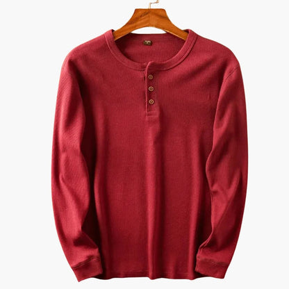 Classic Fit Men's Long Sleeve Henley Shirt