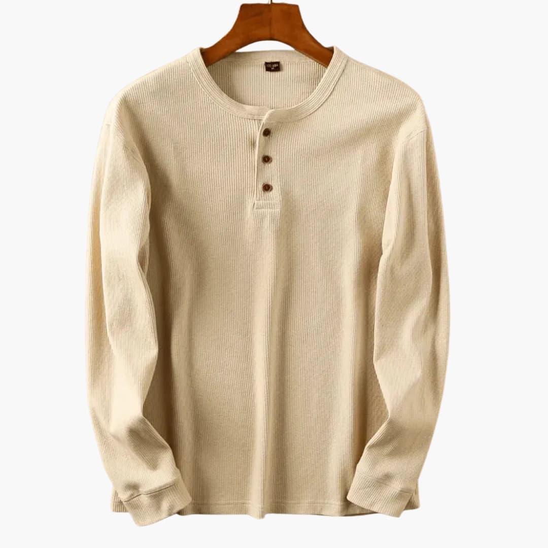 Classic Fit Men's Long Sleeve Henley Shirt