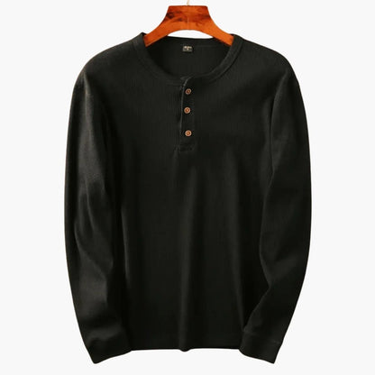 Classic Fit Men's Long Sleeve Henley Shirt