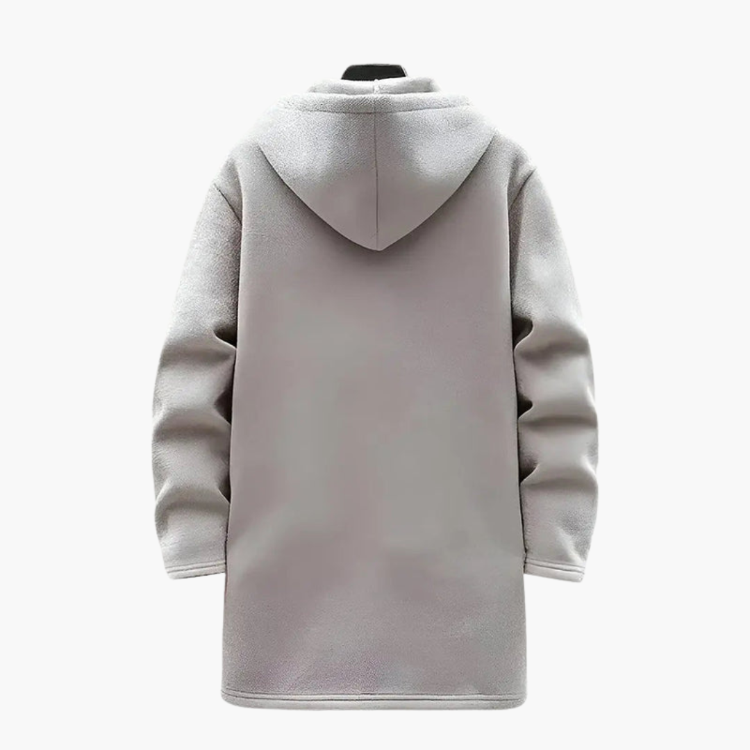 Warm Hooded Coat with Fleece Lining and Zip Pockets