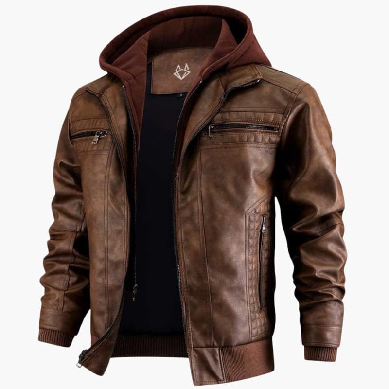 Men's Zip Up Hoodie with Fleece Lining and Elastic Cuffs