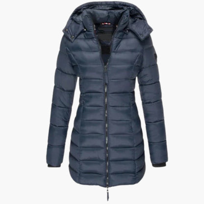 Warm Waterproof Hooded Coat with Zip Front - Olytrend