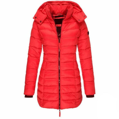 Warm Waterproof Hooded Coat with Zip Front