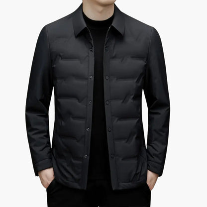 Warm Padded Men's Coat with Fleece Lining