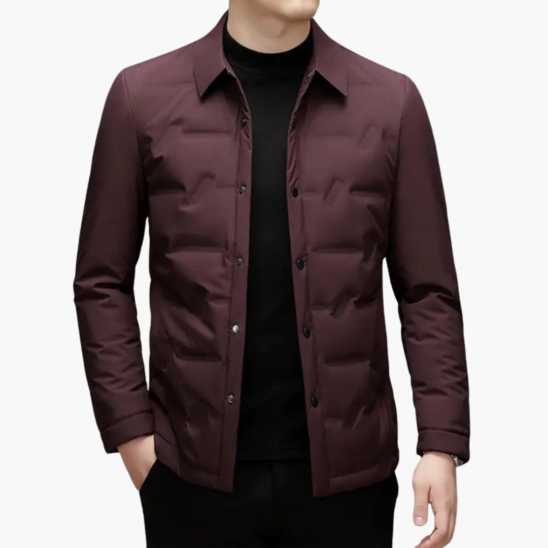 Warm Padded Men's Coat with Fleece Lining
