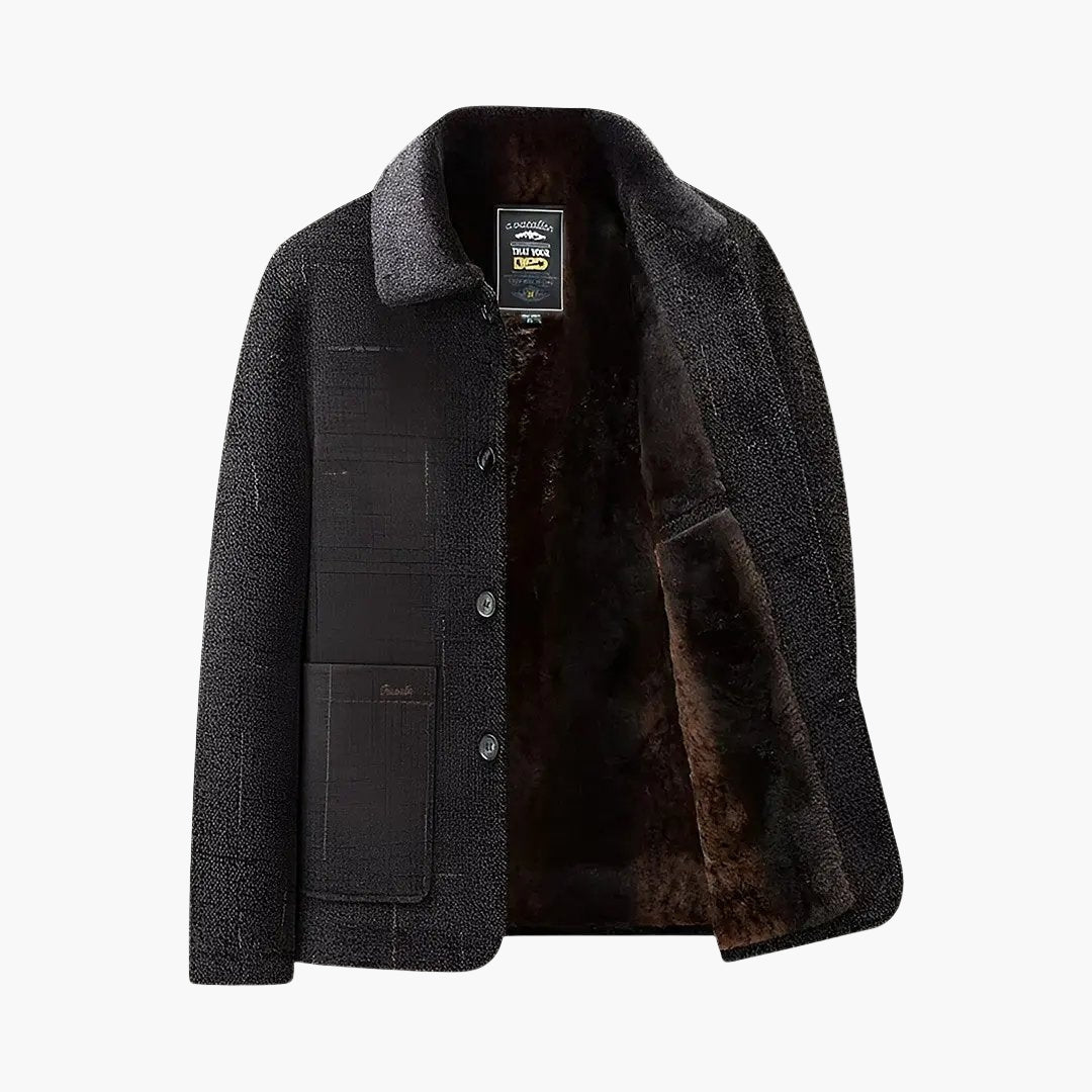Casual Men's Coat with Button Pockets