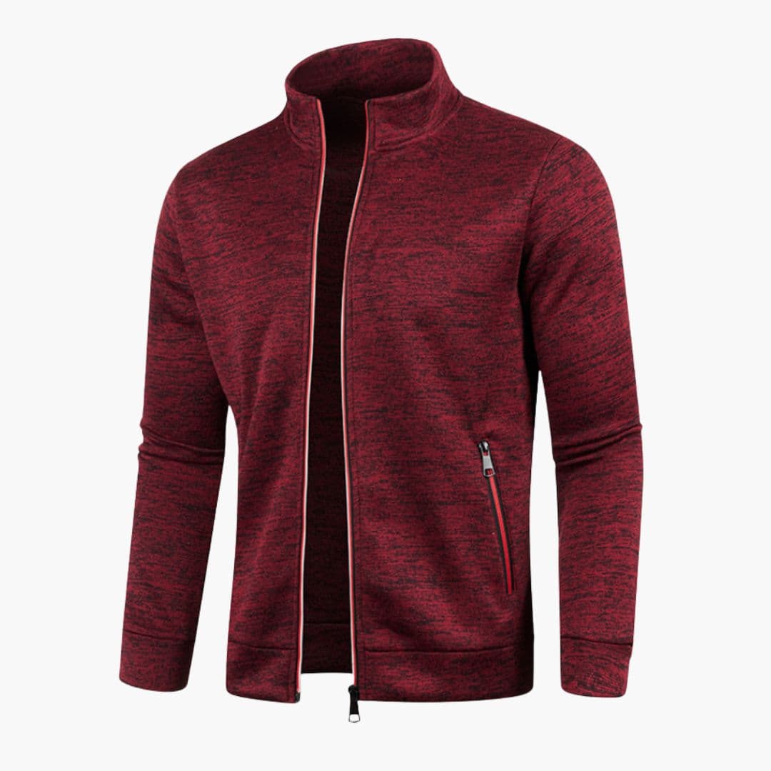 Waterproof Zip Up Mens Coat with High Collar