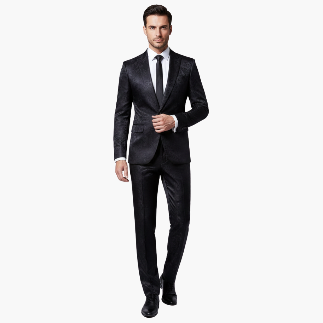 Men's Textured 2 Piece Slim Fit Business Suit