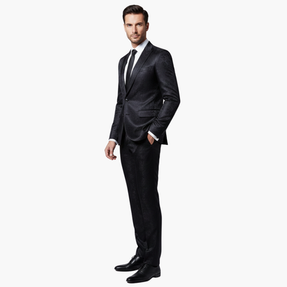 Men's Textured 2 Piece Slim Fit Business Suit