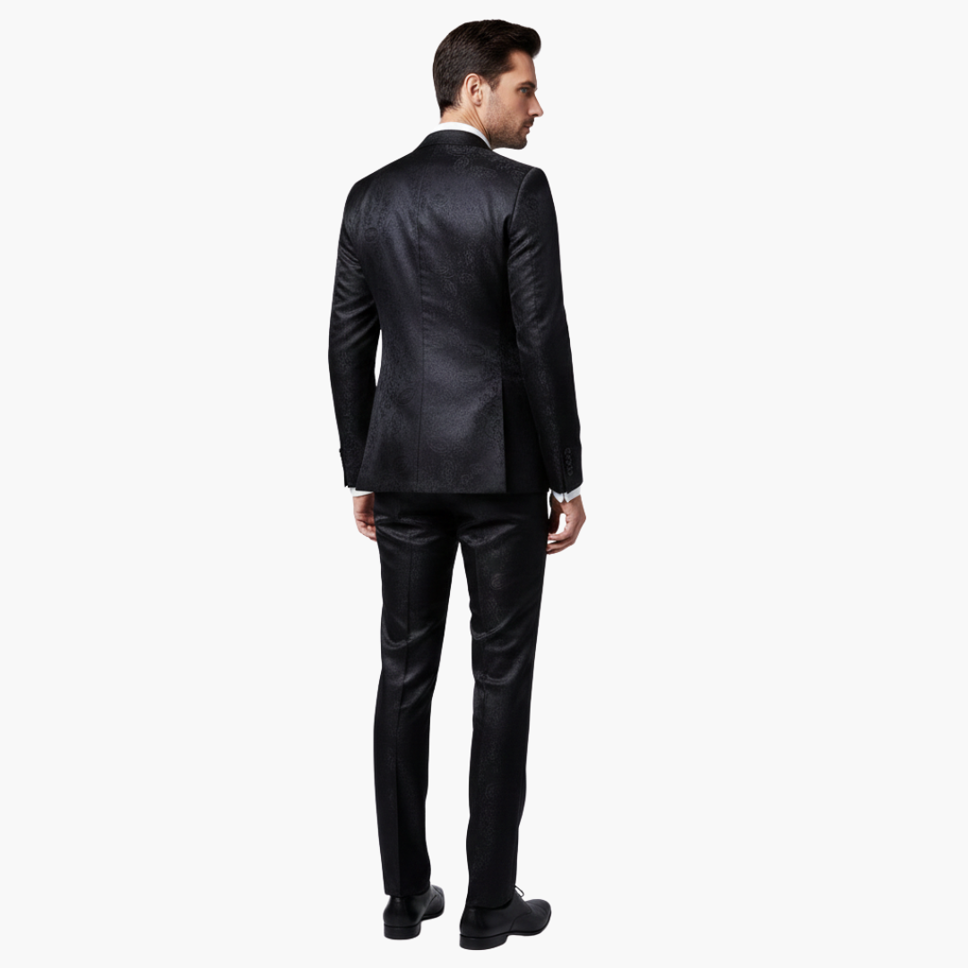 Men's Textured 2 Piece Slim Fit Business Suit