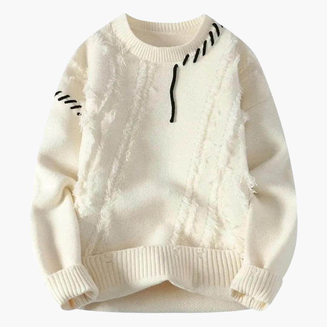 Textured Crew Neck Men's Sweater