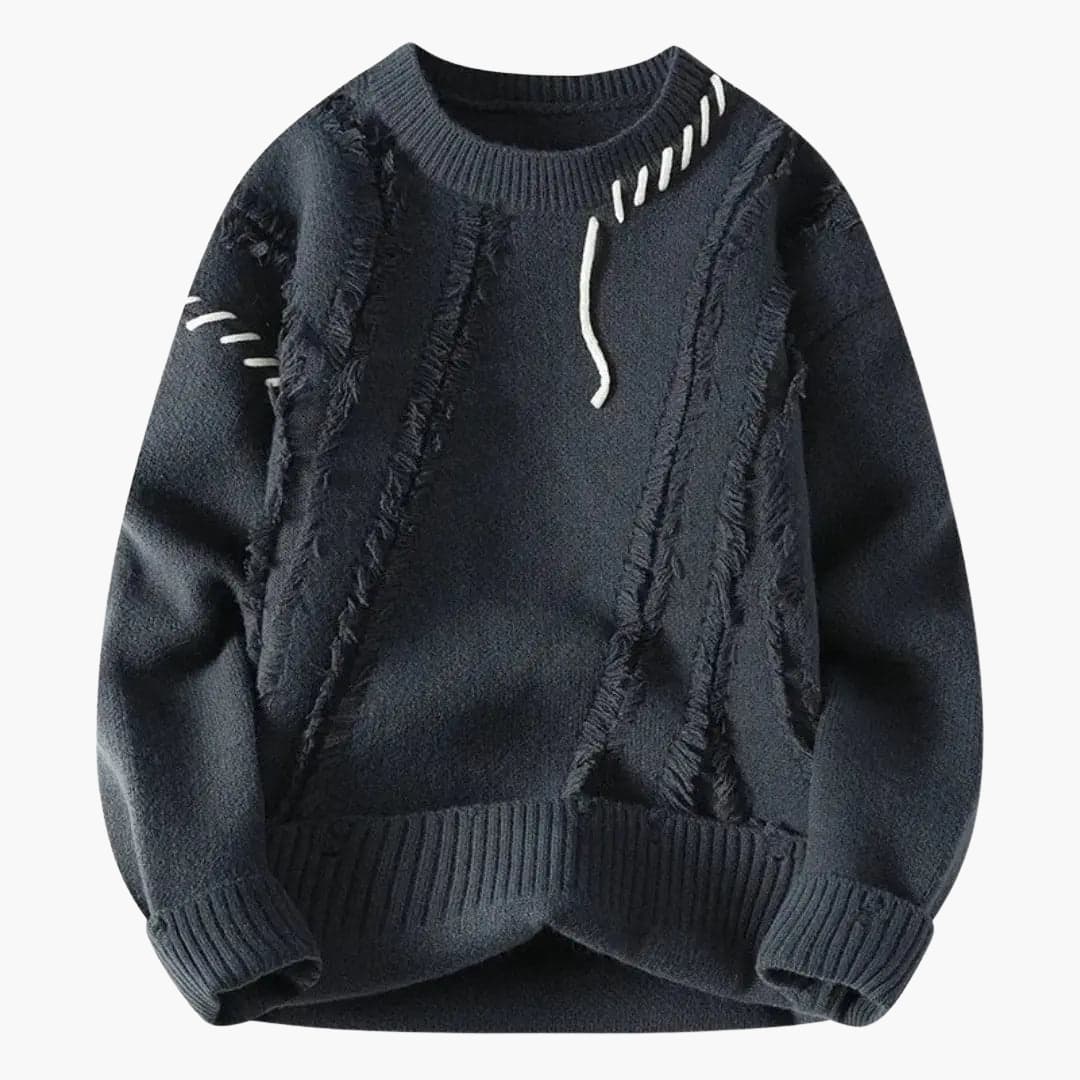 Textured Crew Neck Men's Sweater