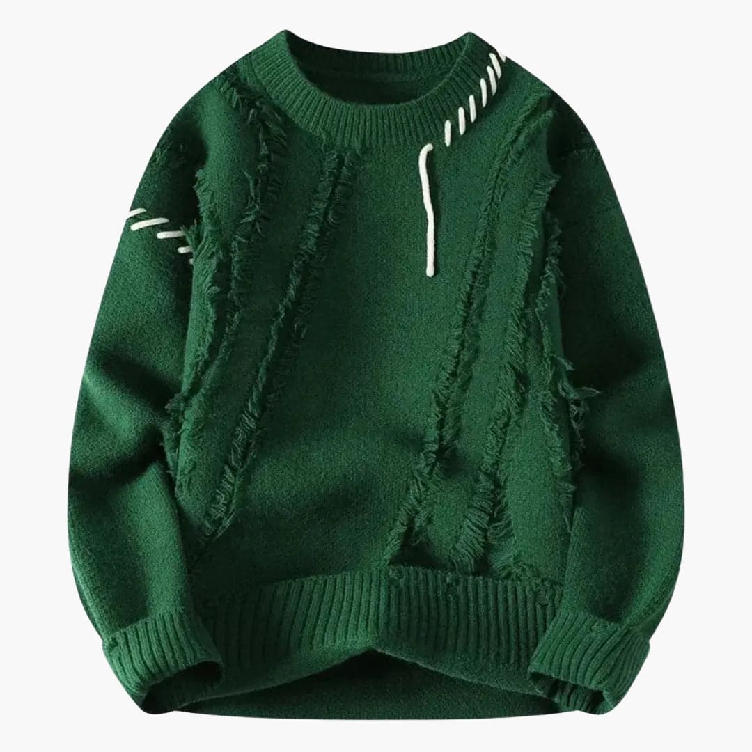 Textured Crew Neck Men's Sweater