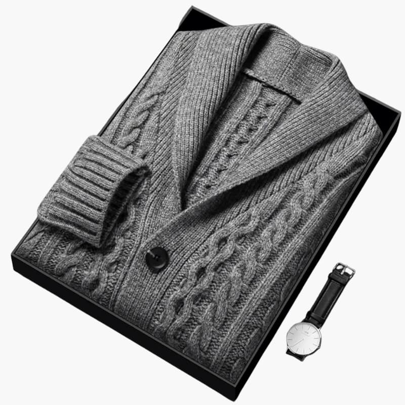 Men's Soft Crew Neck Sweater Cardigan