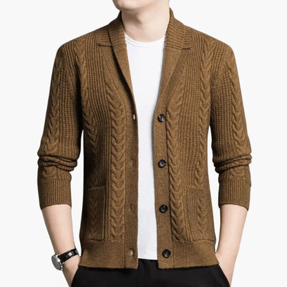 Men's Soft Crew Neck Sweater Cardigan