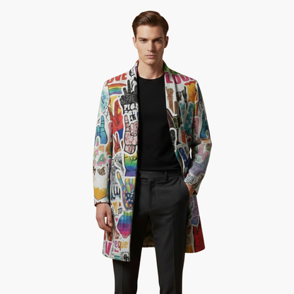Trendy Mens Oversized Button Down Coat