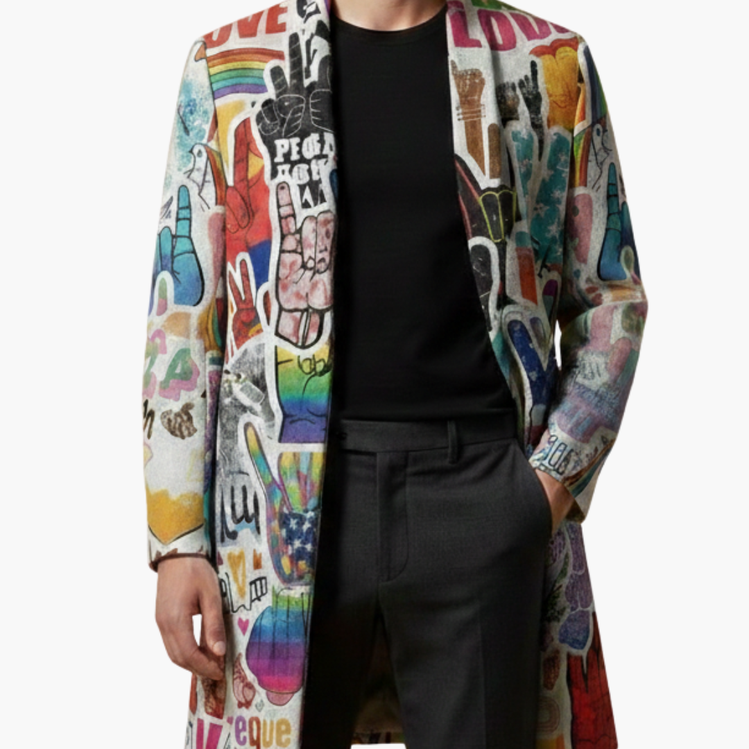 Trendy Mens Oversized Button Down Coat