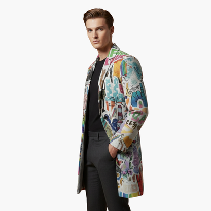 Trendy Mens Oversized Button Down Coat