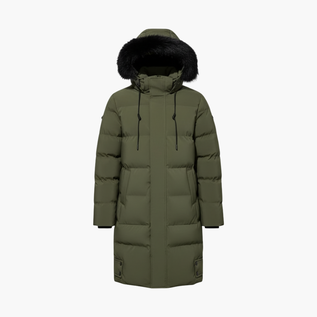 Waterproof Men's Parka Coat with Hood and Zip - Olytrend