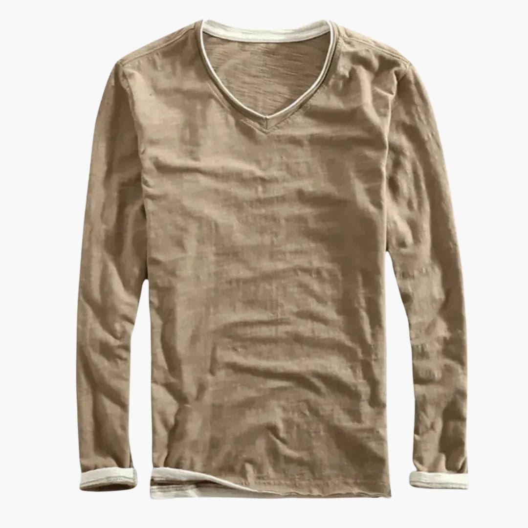 Casual V Neck Mens Button Down Shirt