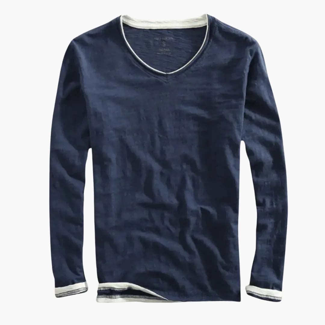 Casual V Neck Mens Button Down Shirt