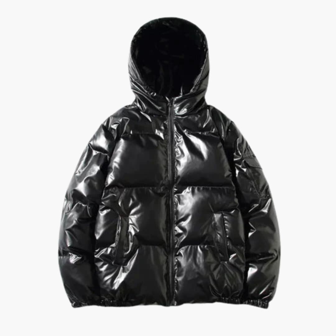 Men's Silver Down Parka with Hood