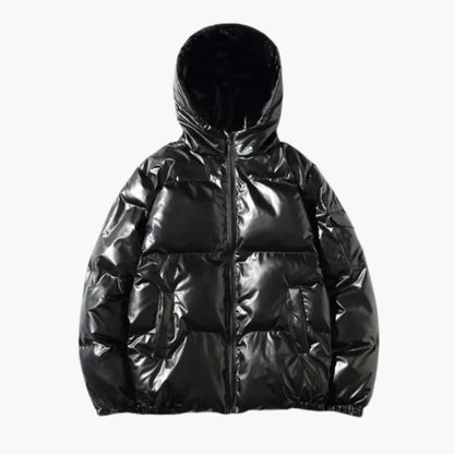 Men's Silver Down Parka with Hood