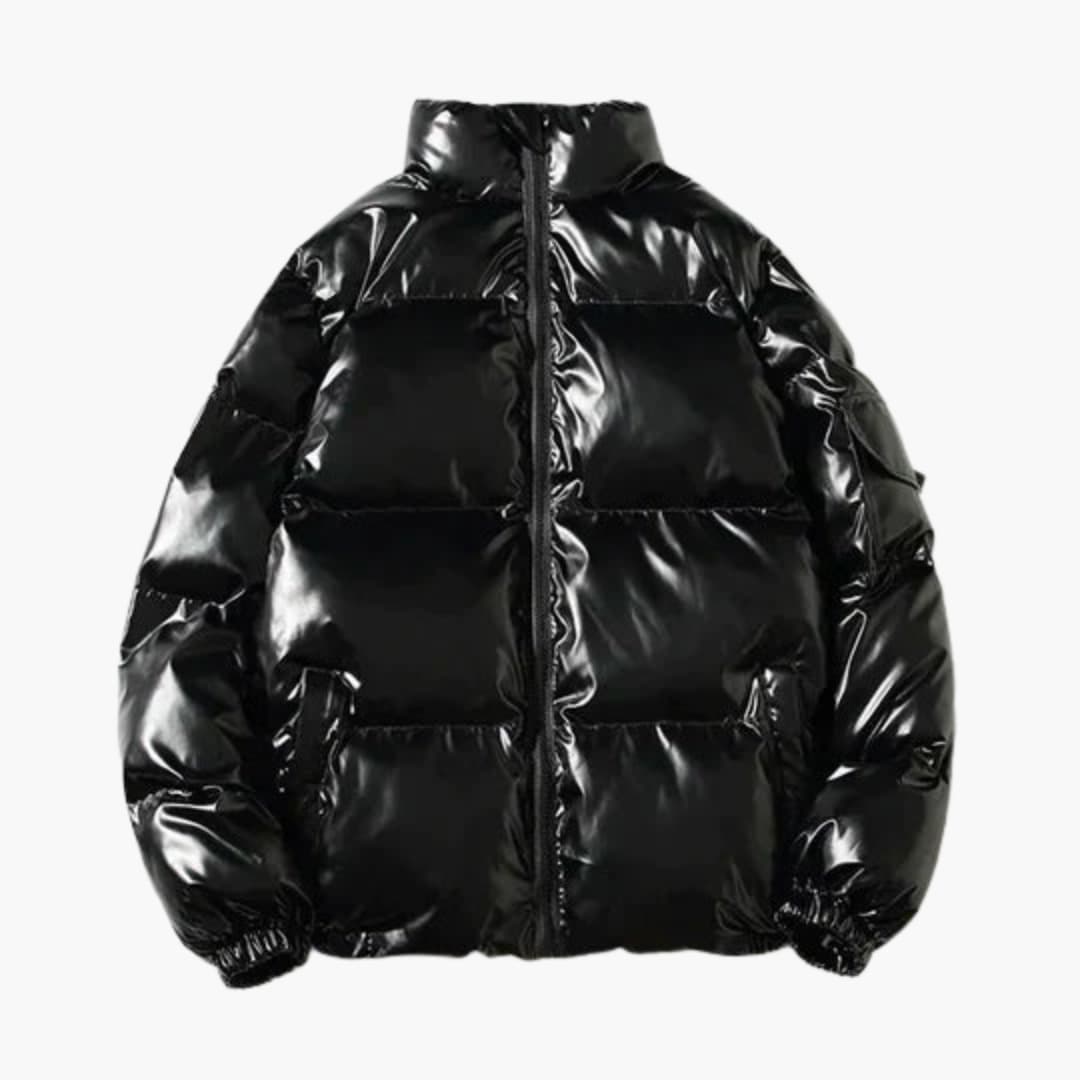 Men's Silver Down Parka with Hood