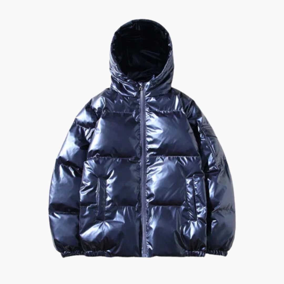 Men's Silver Down Parka with Hood