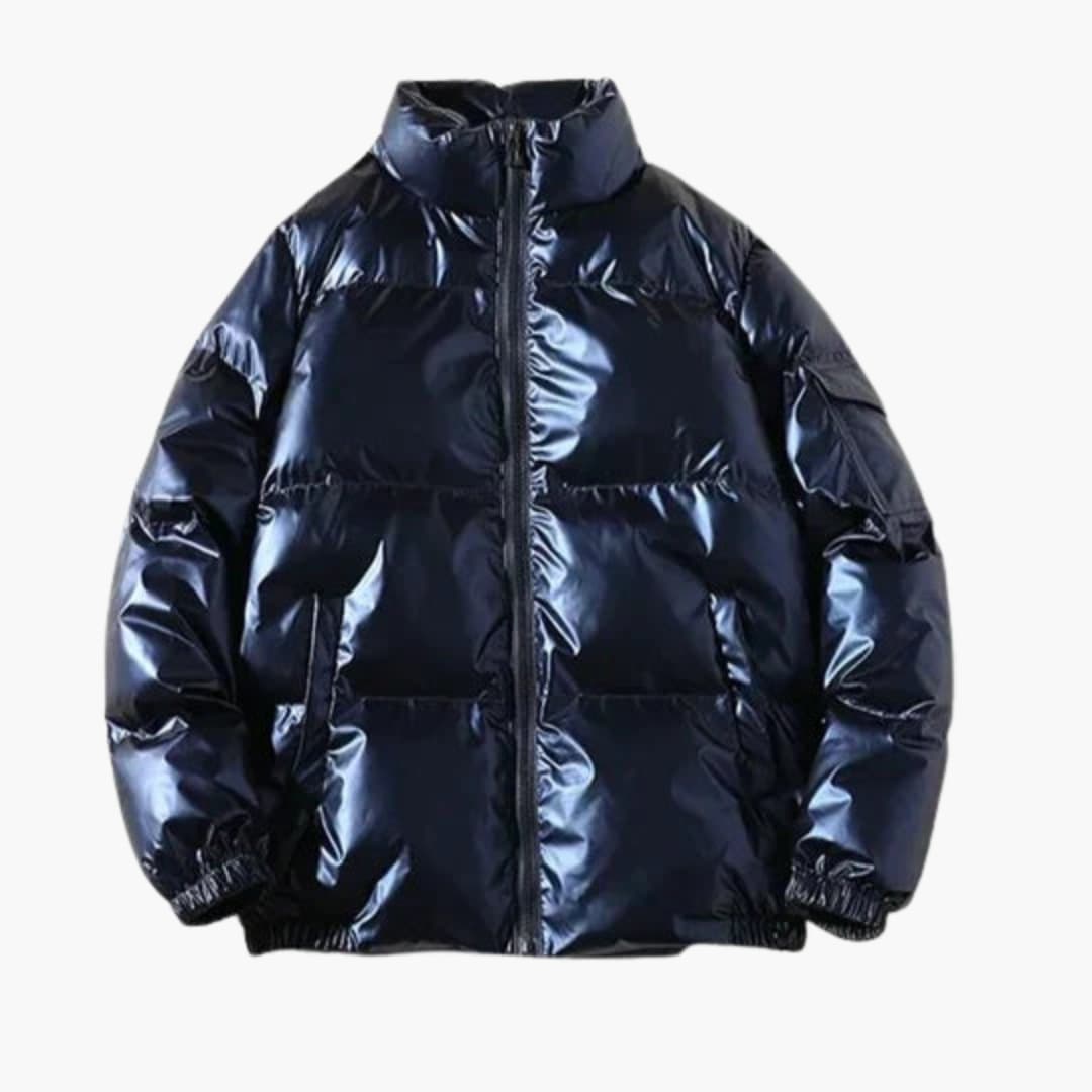 Men's Silver Down Parka with Hood