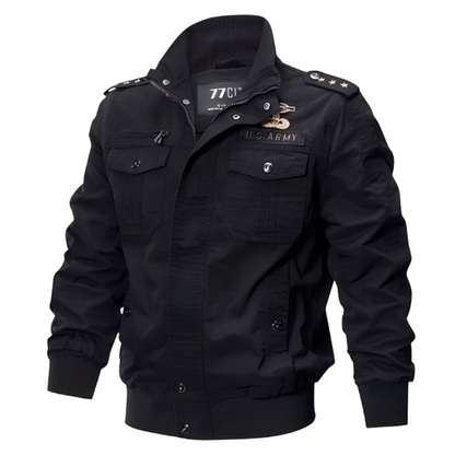 Men's Tactical Zip Up Bomber Jacket with Pockets
