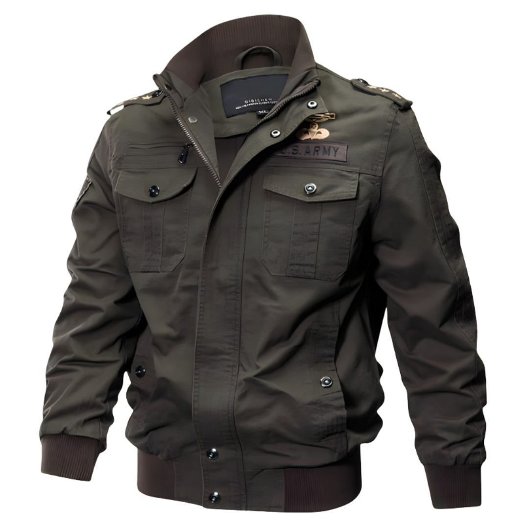 Men's Tactical Zip Up Bomber Jacket with Pockets
