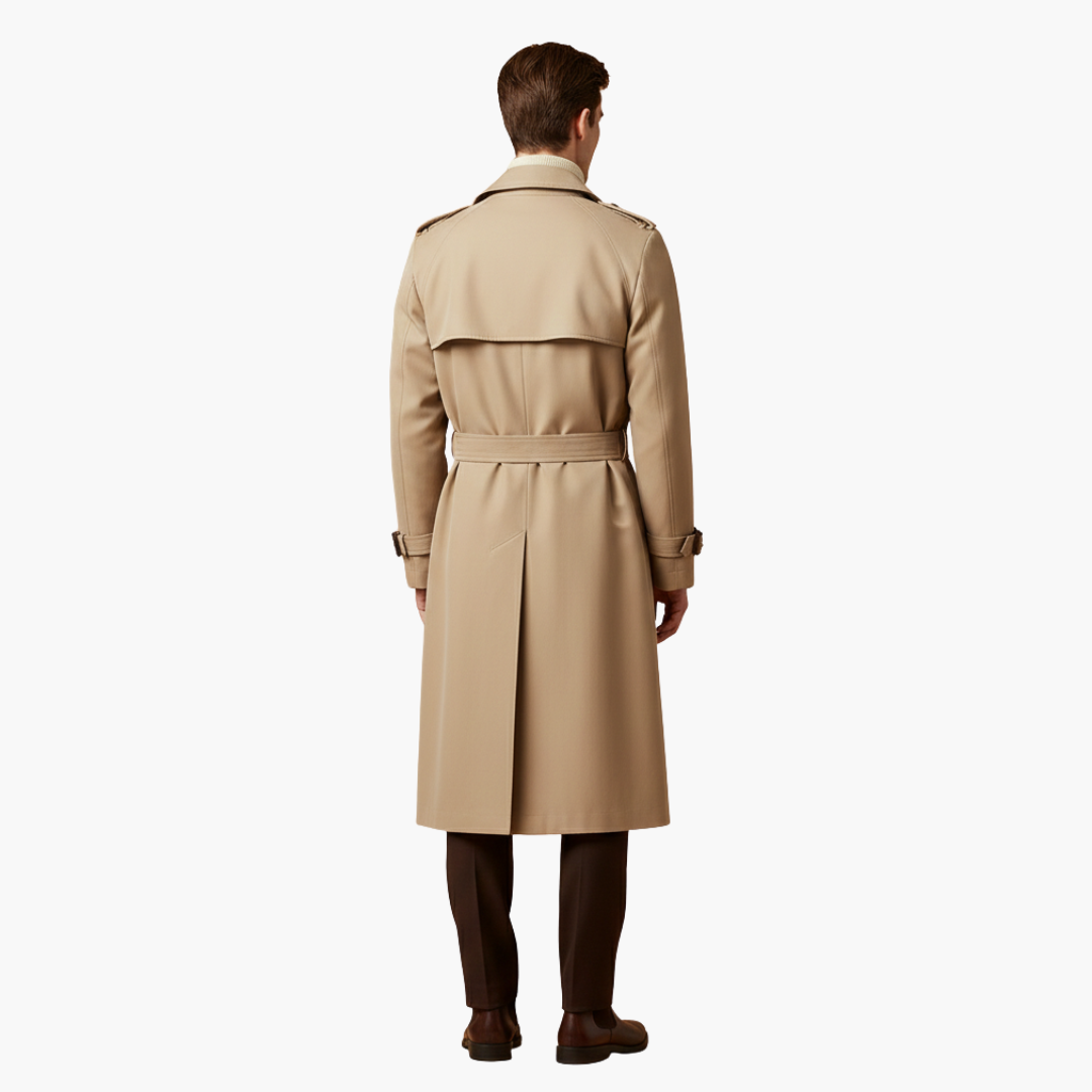 Waterproof Long Belted Mens Trench Coat