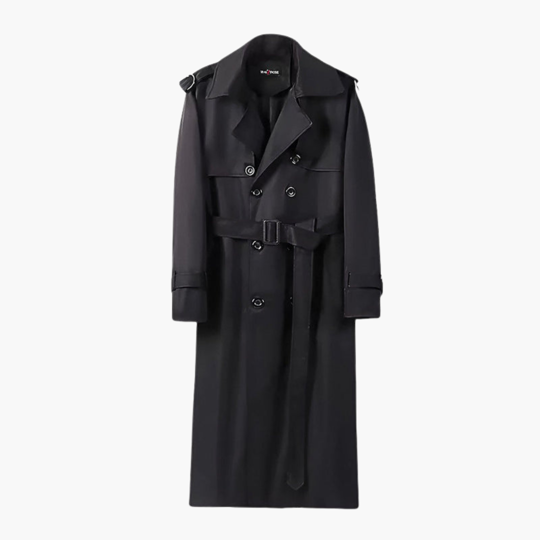 Waterproof Long Belted Mens Trench Coat