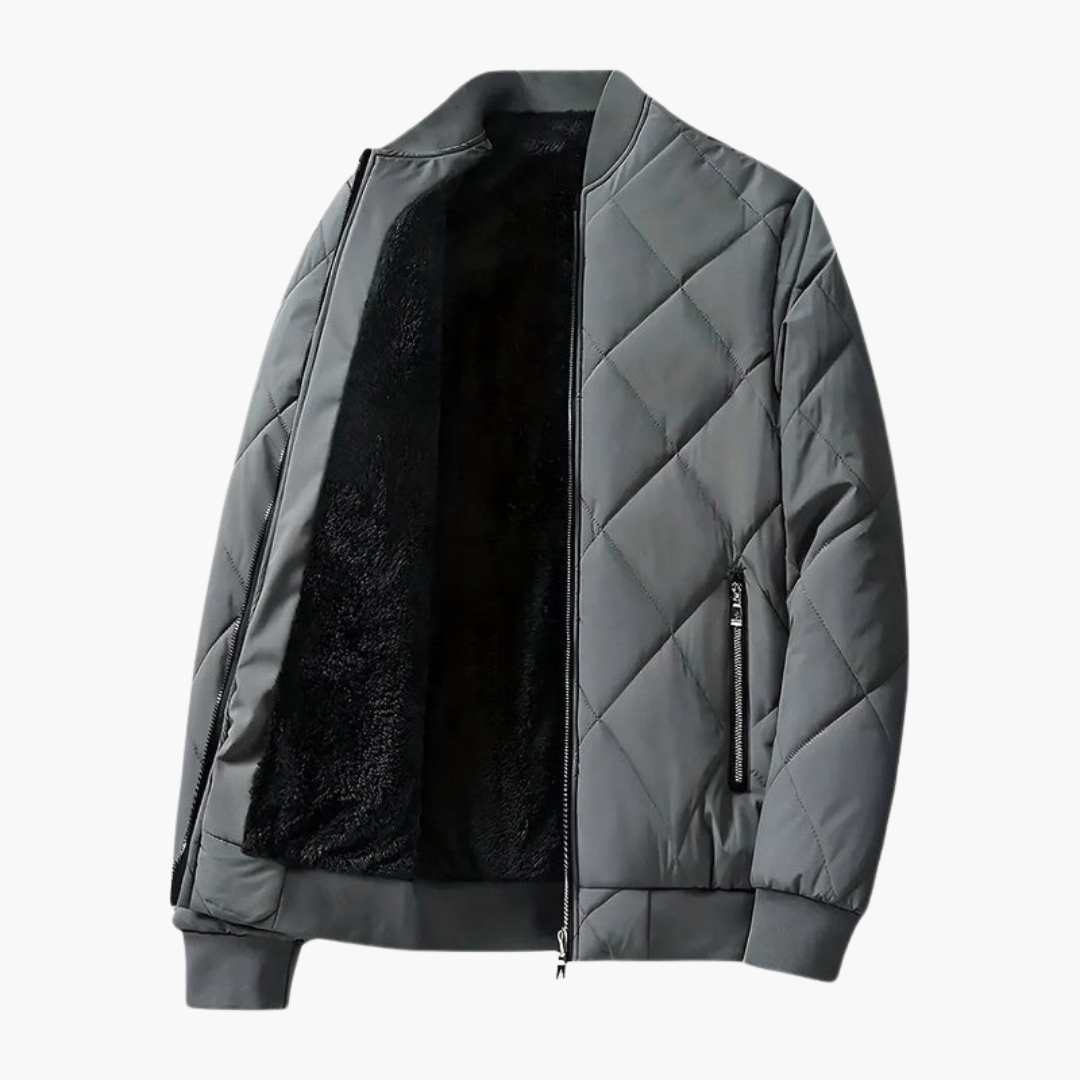 Warm Insulated Mens Jacket with Fleece and Zip Pockets