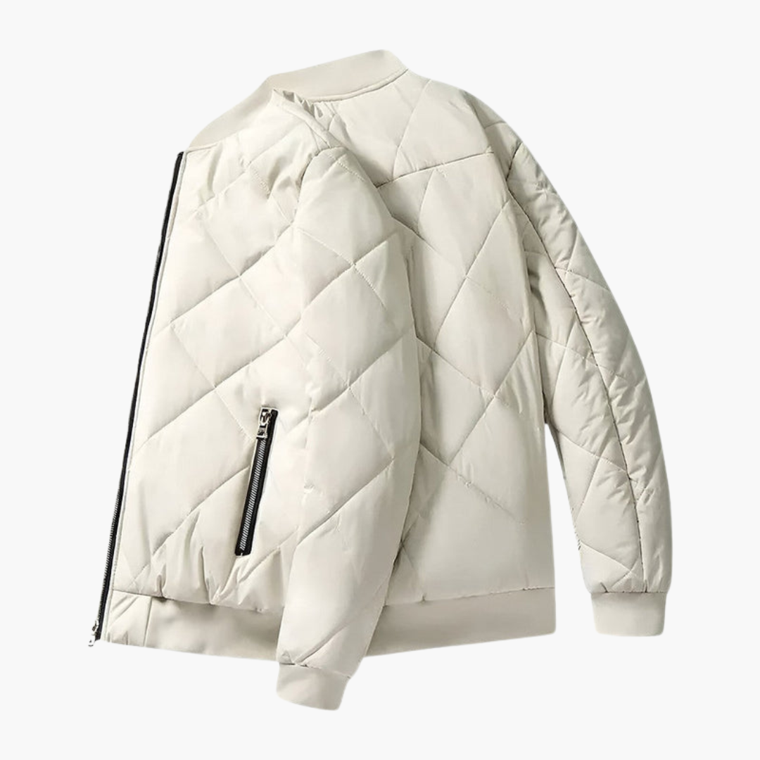 Warm Insulated Mens Jacket with Fleece and Zip Pockets