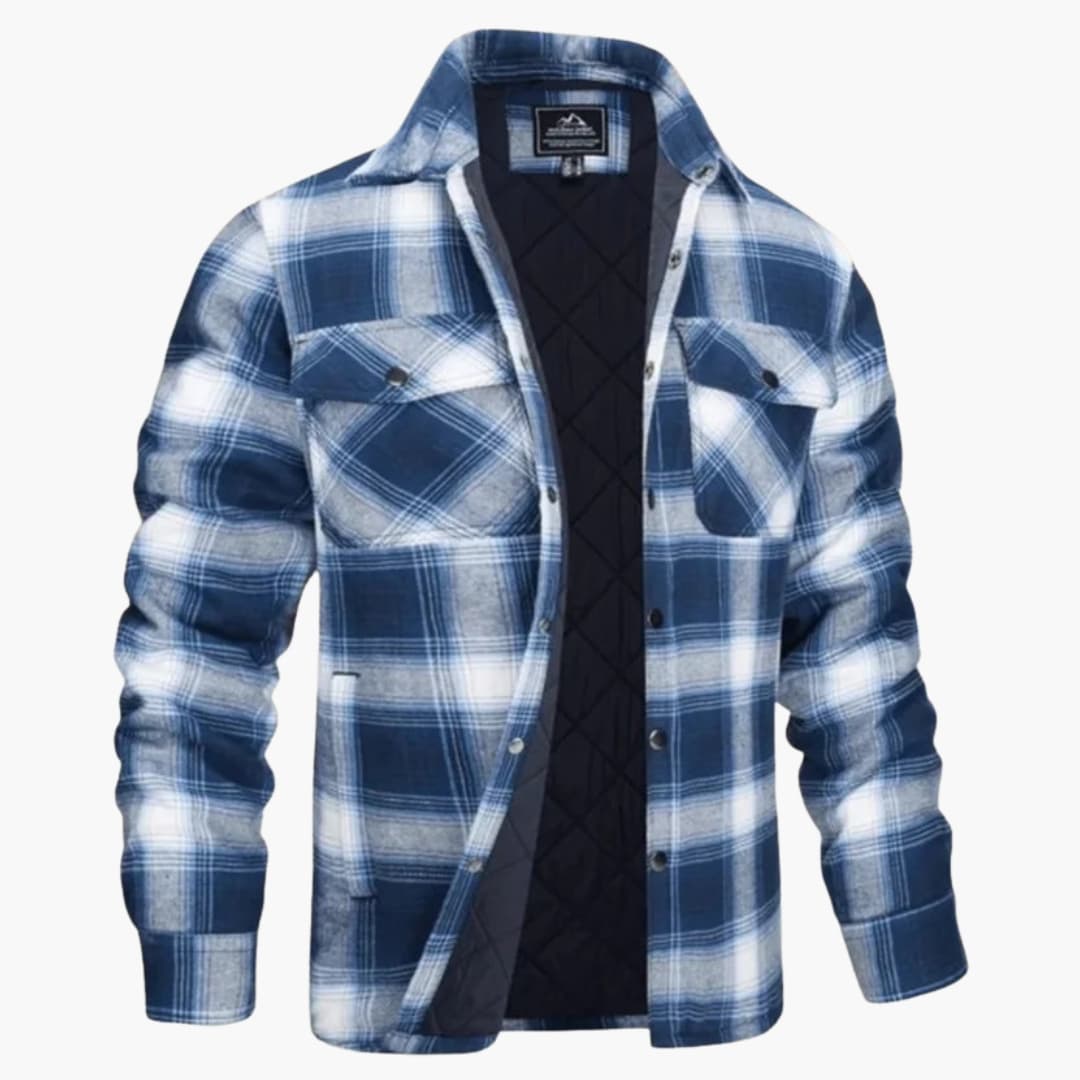 Warm Quilted Flannel Shirt for Men
